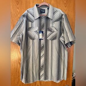 Wrangler Men's Casual Gray Striped Shirt